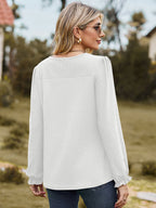 Round Neck Flounce Sleeve Top