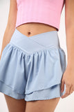 VERY J V-Shaped High Waist Layered Active Shorts - felvior