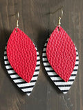 PU Leather Leaf Dangle Earrings - felvior