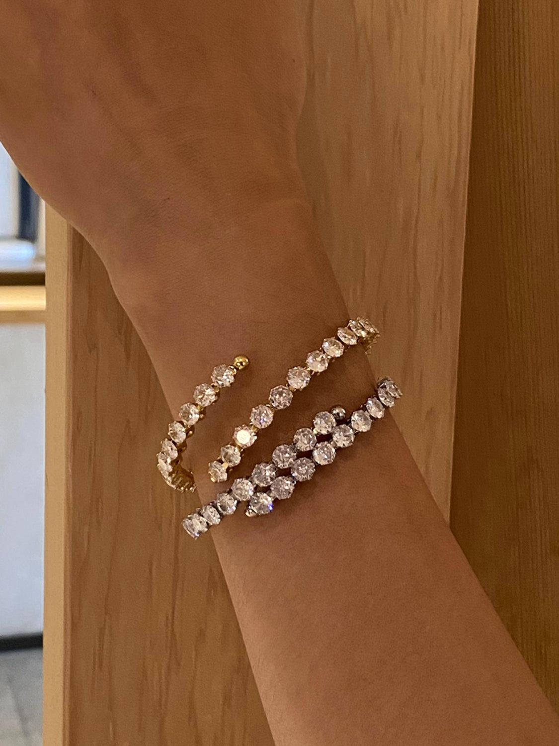 Stainless Steel Inlaid Zircon Bracelet - felvior