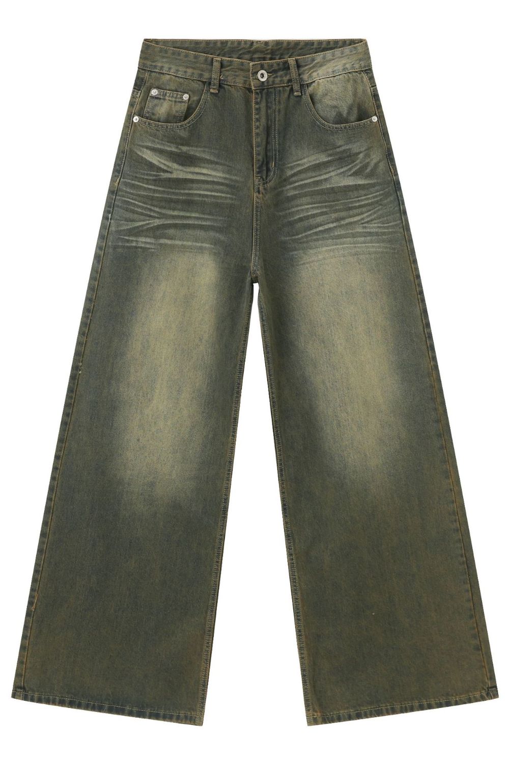 Men's Wide Leg Jeans with Pockets