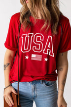 USA American Flag Crewneck T Shirt