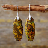 Natural Stone Copper Dangle Earrings - felvior