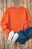 Letter Round Neck Long Sleeve Sweatshirt - felvior