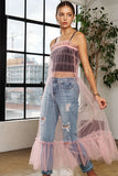 ADORA Ruffled Mesh Cover Up Dress - felvior