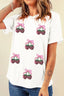 Sequin Cherry Round Neck Short Sleeve T-Shirt