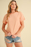 Aemi + Co Exposed Seam Round Neck Short Sleeve T-Shirt