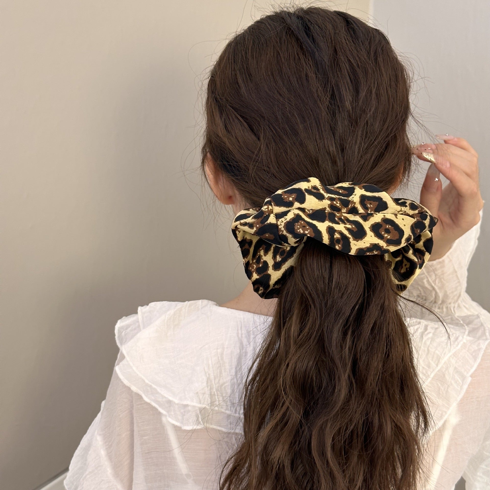 Leopard Elastic Hair Scrunchy - felvior