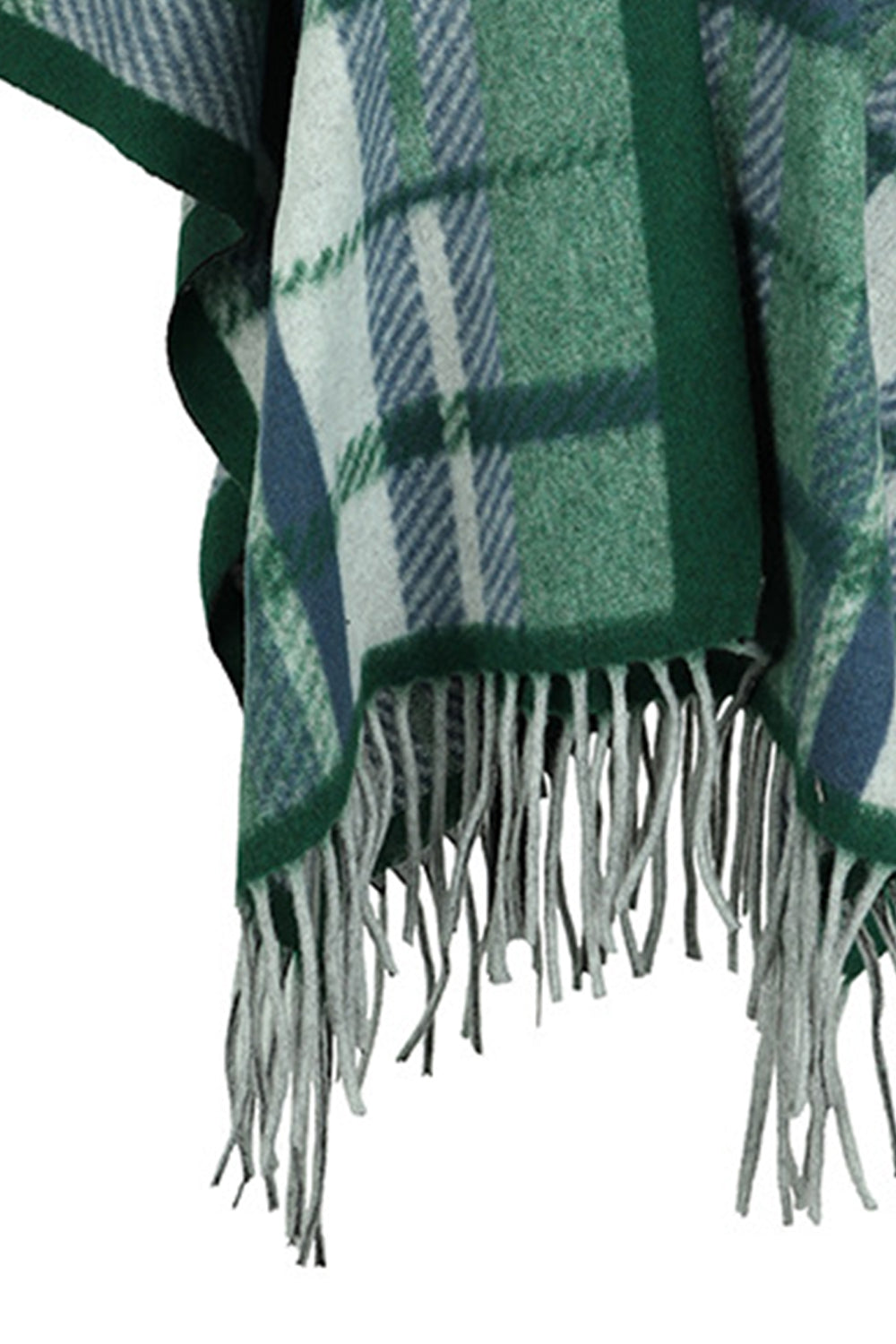 Cloak Sleeve Fringe Detail Poncho - felvior
