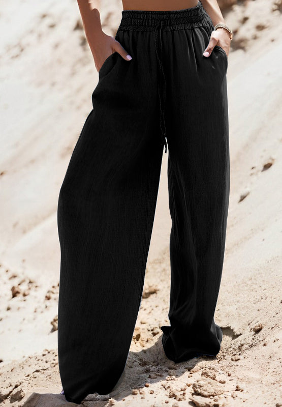 Drawstring Wide Leg Jeans - felvior