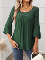 Round Neck Three-Quarter Sleeve Top