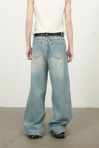 Men's Raw Hem Distressed Jeans