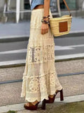 Openwork Crochet Maxi Skirt - felvior