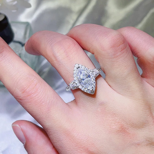 2 Carat Moissanite 925 Sterling Silver Ring - felvior