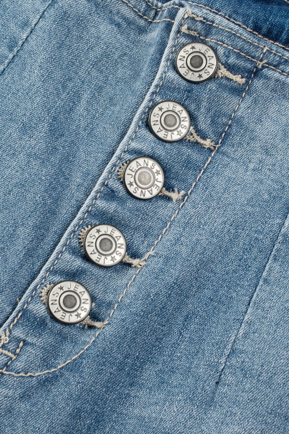 Button Fly High Waist Jeans - felvior