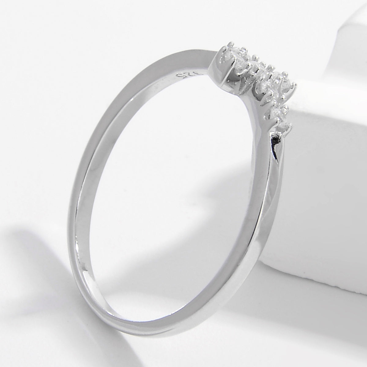 925 Sterling Silver Zircon Cross Ring - felvior