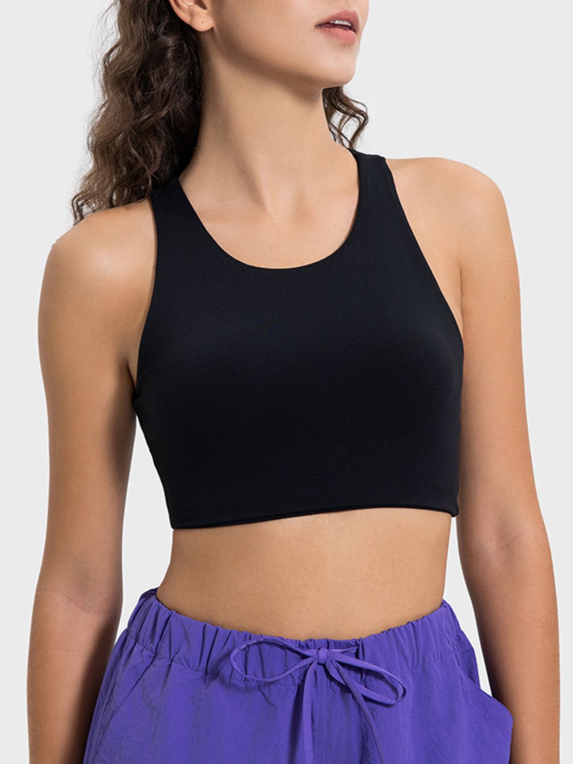 Millennia Cutout Round Neck Active Tank - felvior