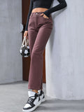Straight Leg Jeans with Pockets - felvior