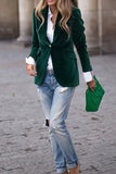 Lapel Collar One Button Blazer - felvior