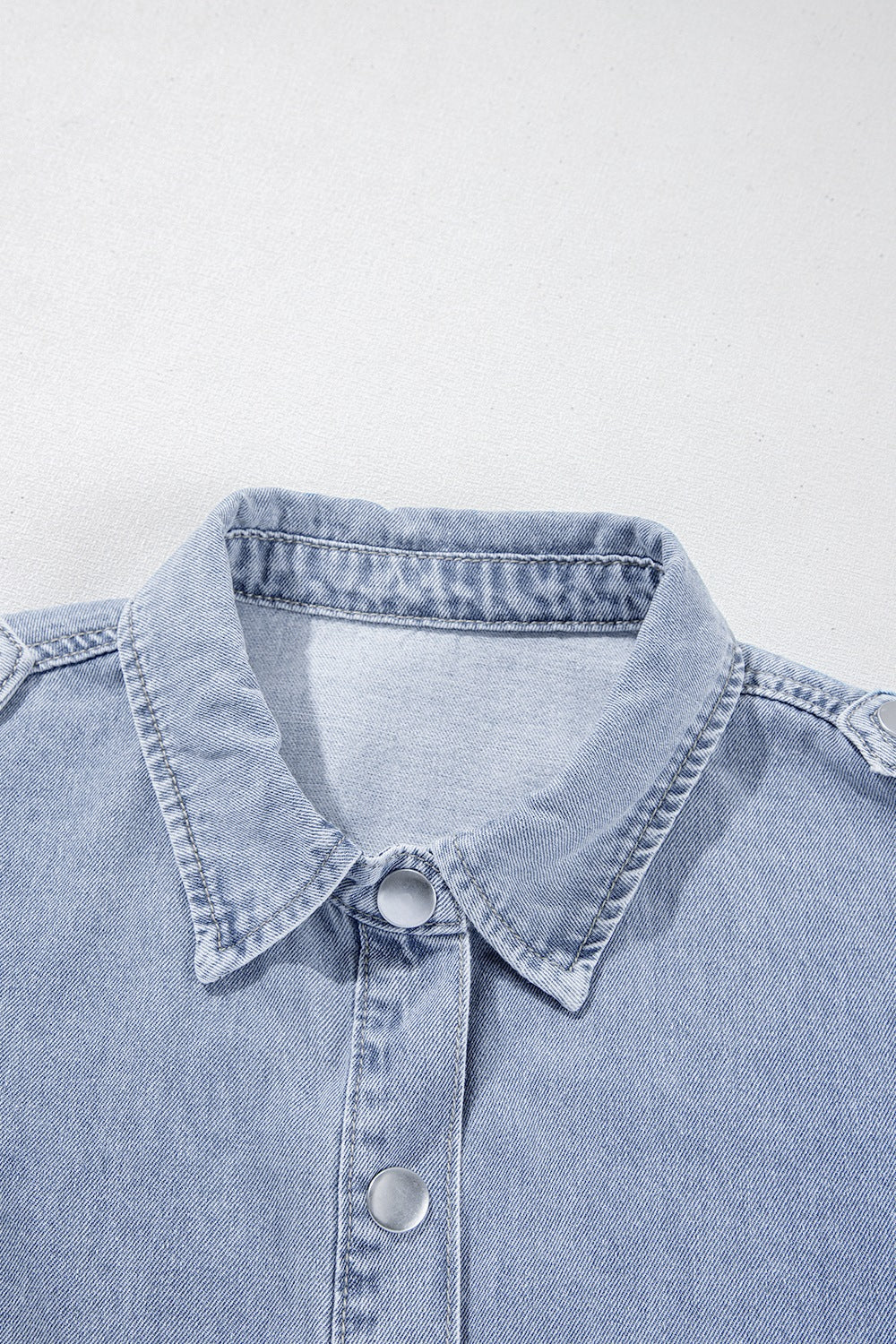 Snap Down Cap Sleeve Denim Top - felvior