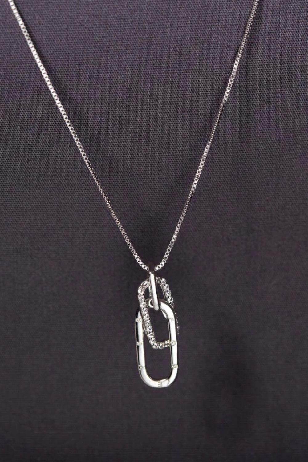 925 Sterling Silver Inland Zircon Necklace - felvior