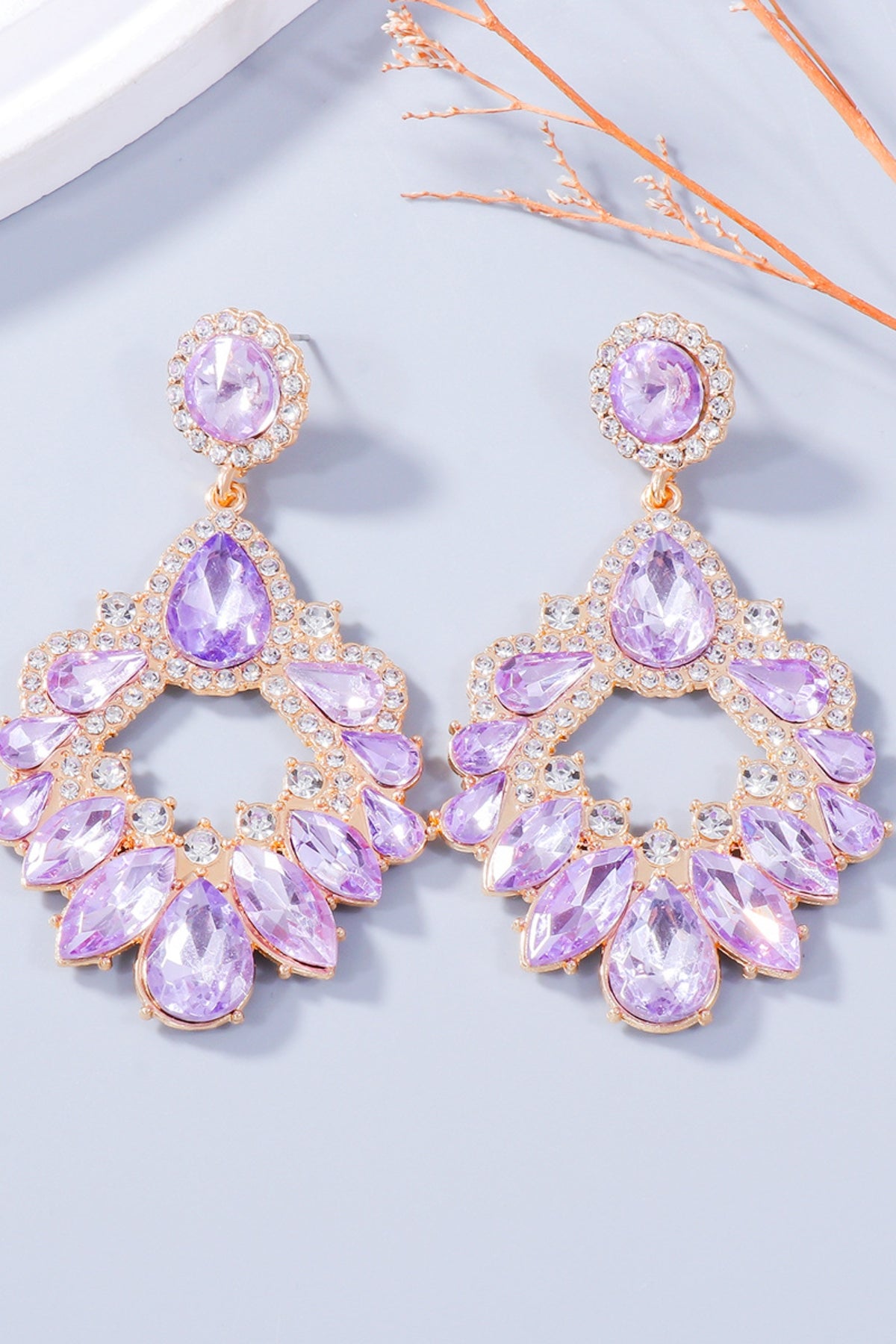 Alloy Rhinestone Dangle Earrings - felvior
