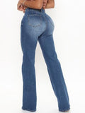 Raw Hem High Waist Jeans - felvior