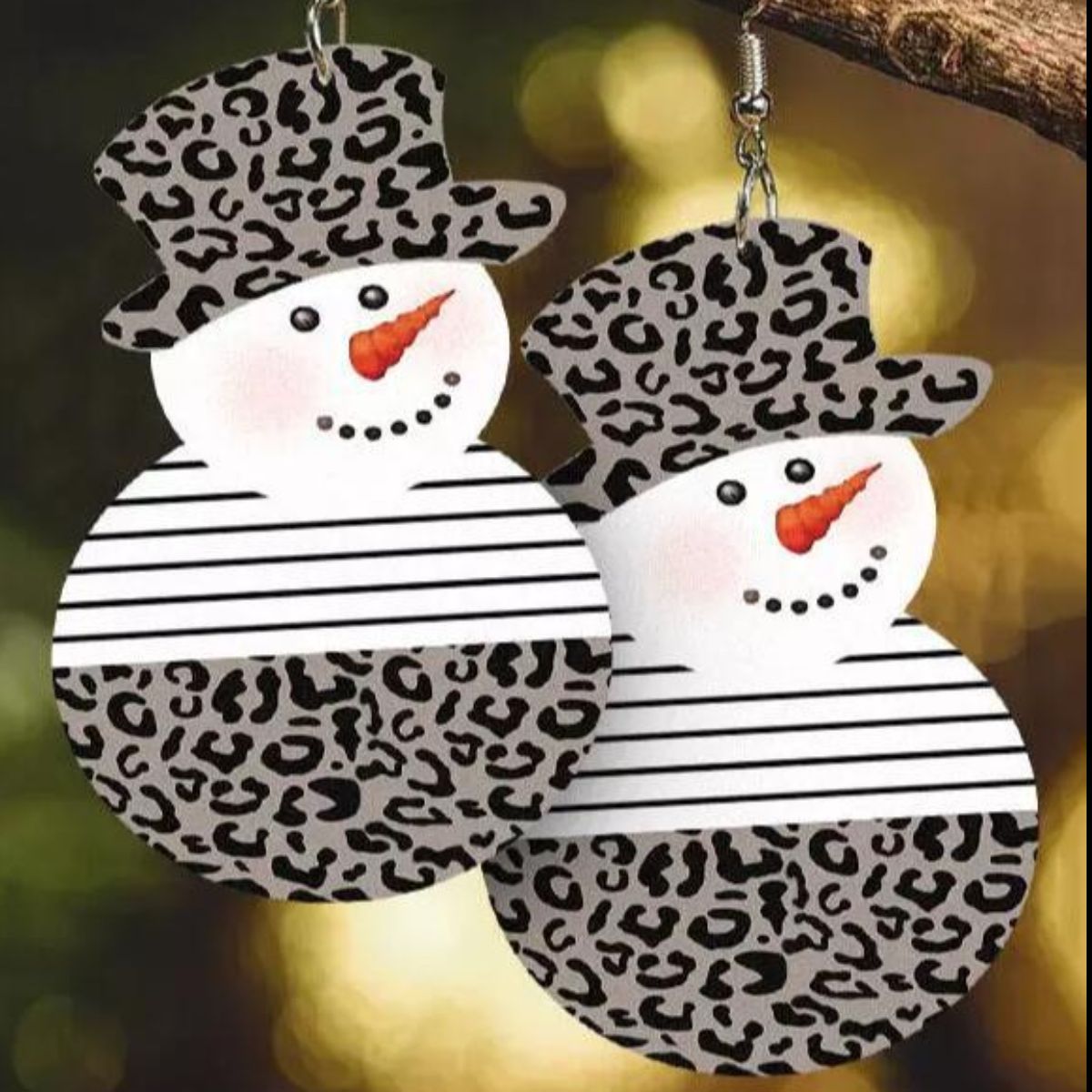 Snowman PU Leather Dangle Earrings - felvior