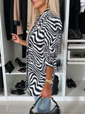 Animal Print Long Sleeve Blazer - felvior