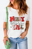 Letter Graphic Round Neck Short Sleeve T-Shirt - felvior