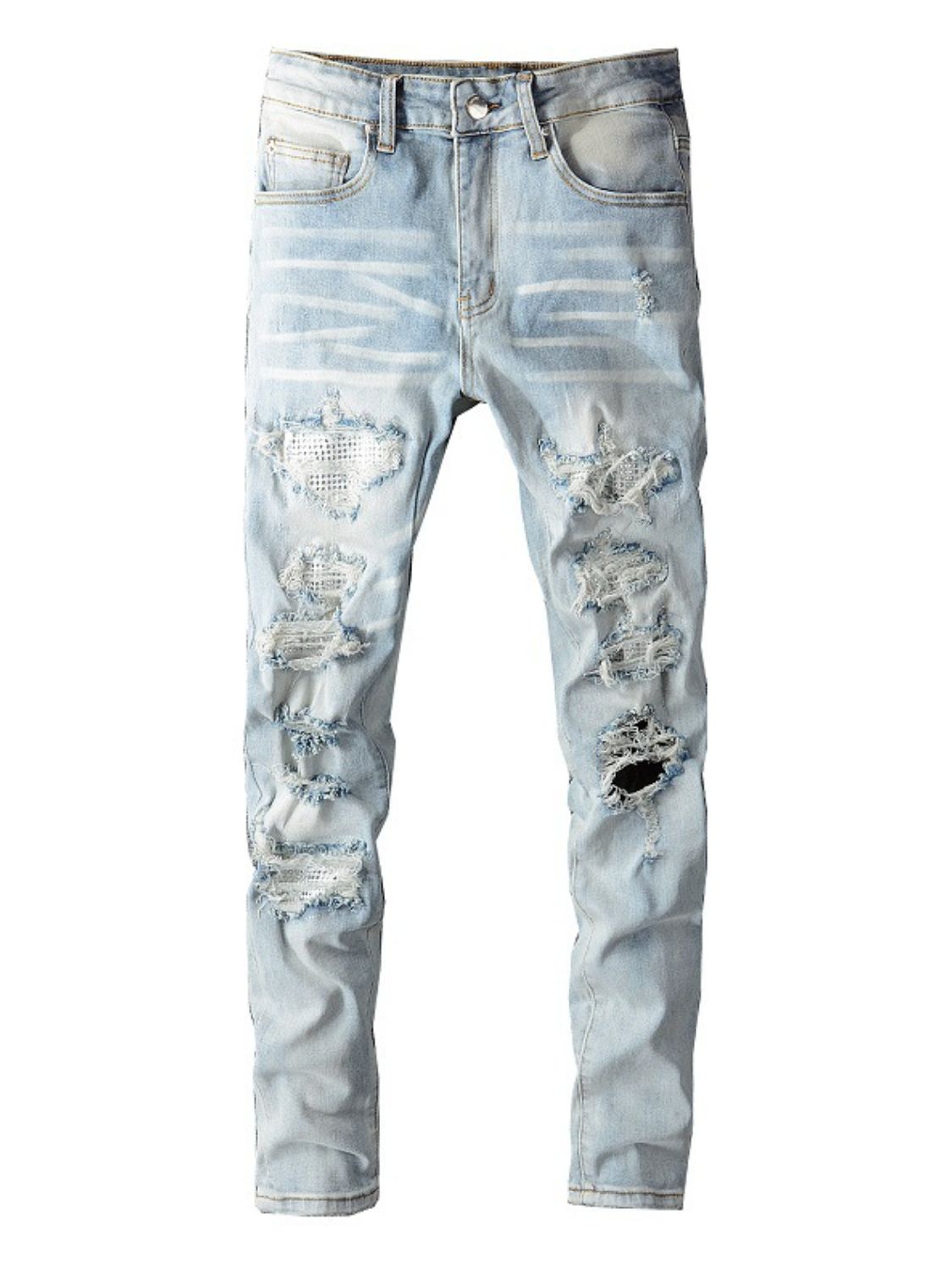 Men's Distressed Jeans with Pockets Hauptbild
