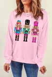 Nutcracker Graphic Round Neck Long Sleeve Sweatshirt - felvior