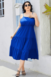 Plus Size Spaghetti Strap Tiered Dress - felvior