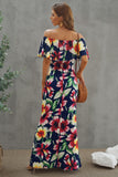Floral Layered Off-Shoulder Maxi Dress - felvior