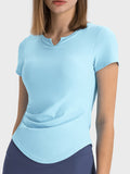 Millennia Notched Short Sleeve Active T-Shirt - felvior
