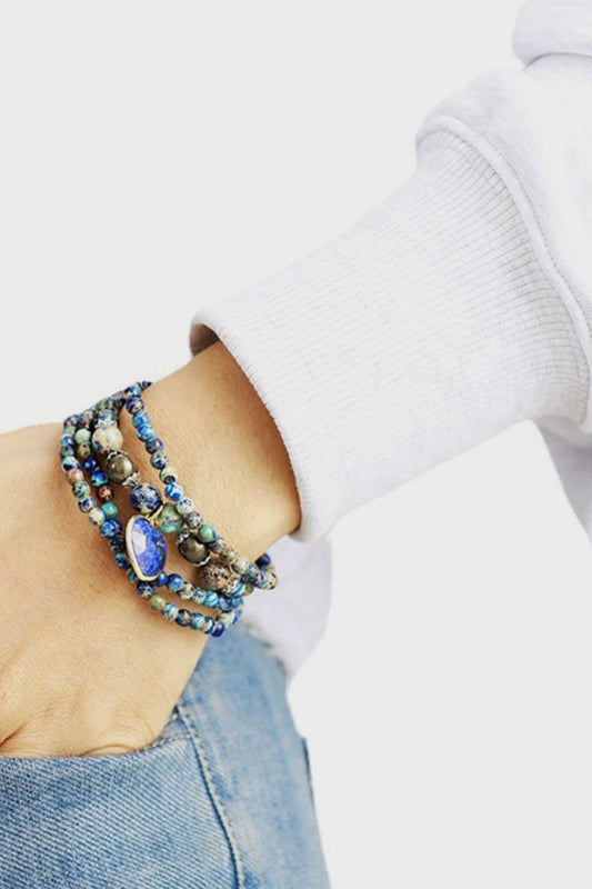 Imperial Stone Heart Three-Layered Bracelet - felvior