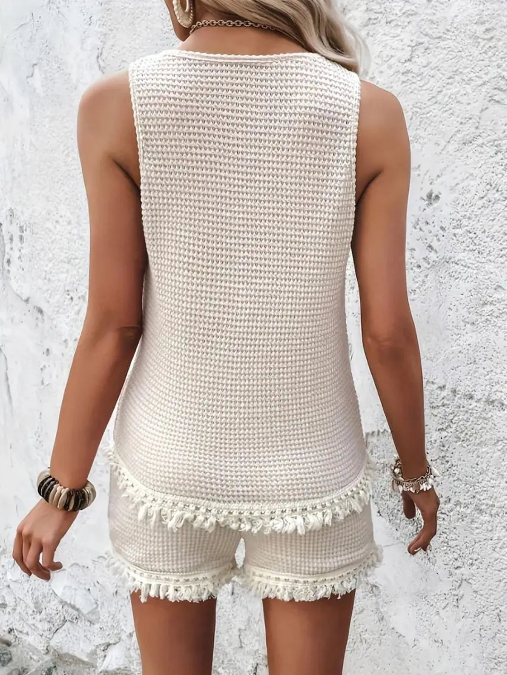 Round Neck Wide Strap Tank and Shorts Set