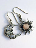 Alloy Moon & Sun Dangle Earrings - felvior