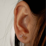 Copper Bow Stud Earrings - felvior