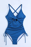 Cutout V-Neck Spaghetti Strap One-Piece Swimwear - felvior