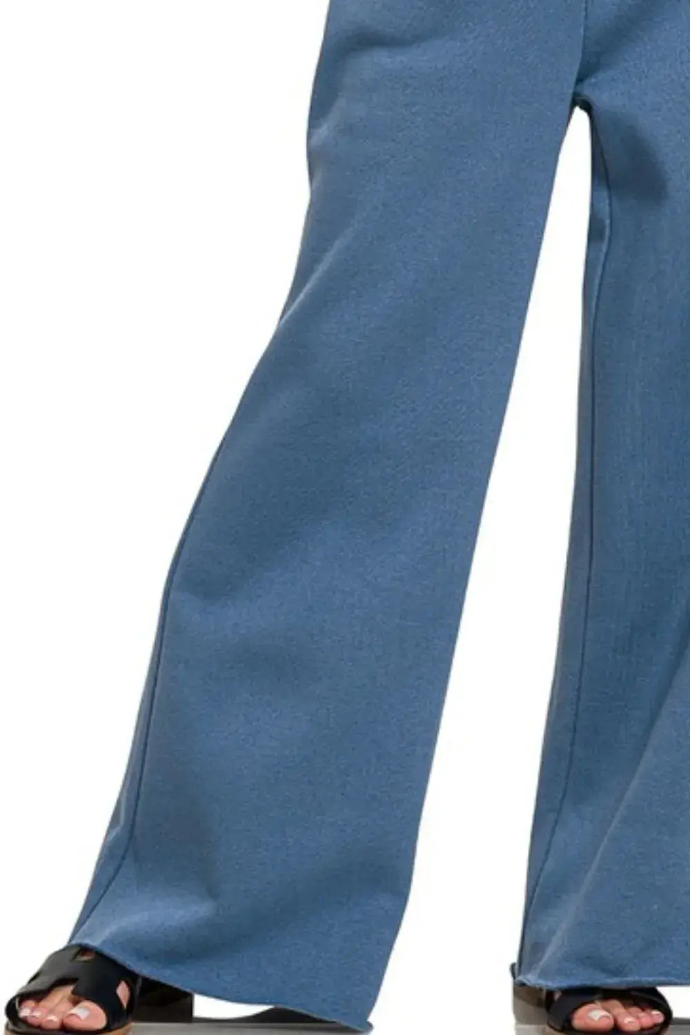 Zenana Fleece Exposed Seam Wide Leg Sweatpants