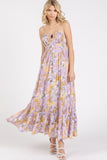 Mittoshop Floral Smocked Back Ruffled Hem Maxi Cami Dress - felvior