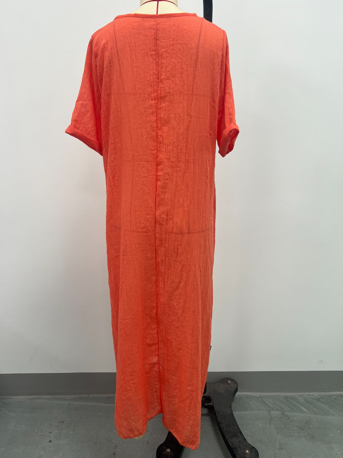 Full Size V-Neck Short Sleeve Midi Dress Plus Size