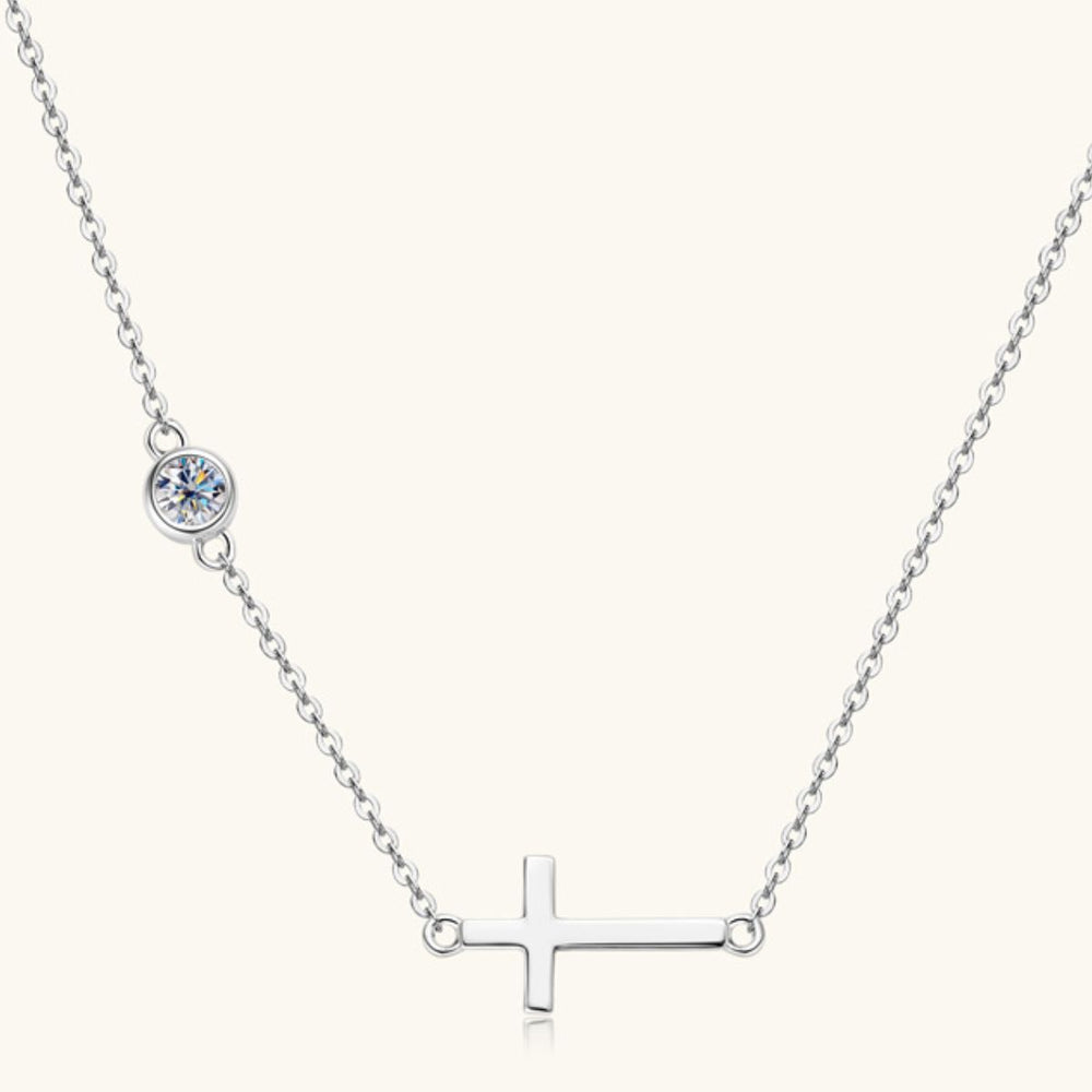 Cross 925 Sterling Silver Moissanite Necklace