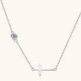 Cross 925 Sterling Silver Moissanite Necklace - felvior