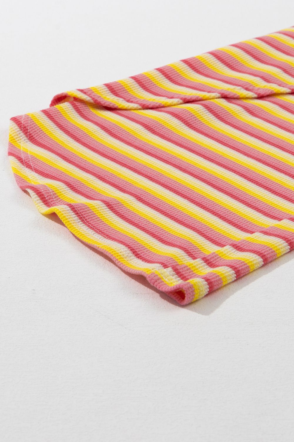 Striped Round Neck Short Sleeve Top and Pants Set - felvior