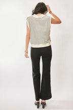 Davi & Dani French Terry Boxy Fit Striped Sweater Vest