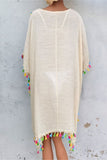 Tassel Detail Embroidery Dress - felvior