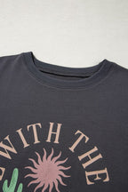 RISE WITH THE SUN Graphic Round Neck Short Sleeve T-Shirt