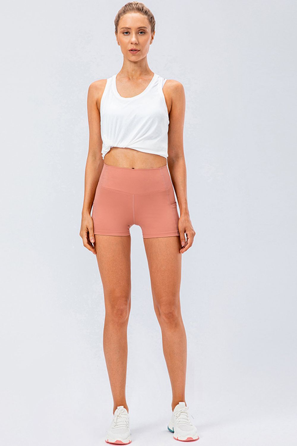 Slim Fit Wide Waistband Sports Shorts - felvior